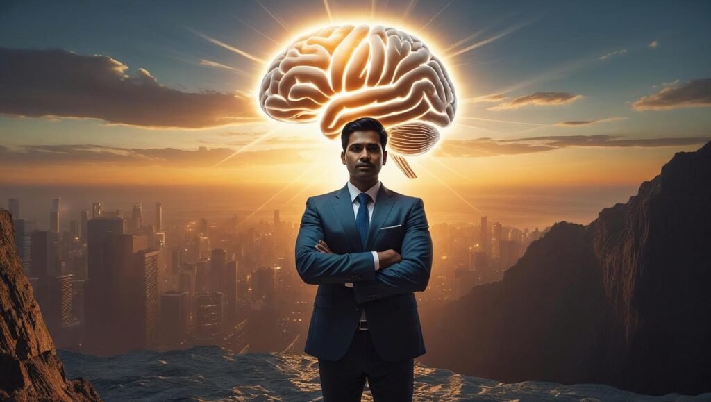 featured image for 80 percent mindset 20 percent skills with futuristic success concept
