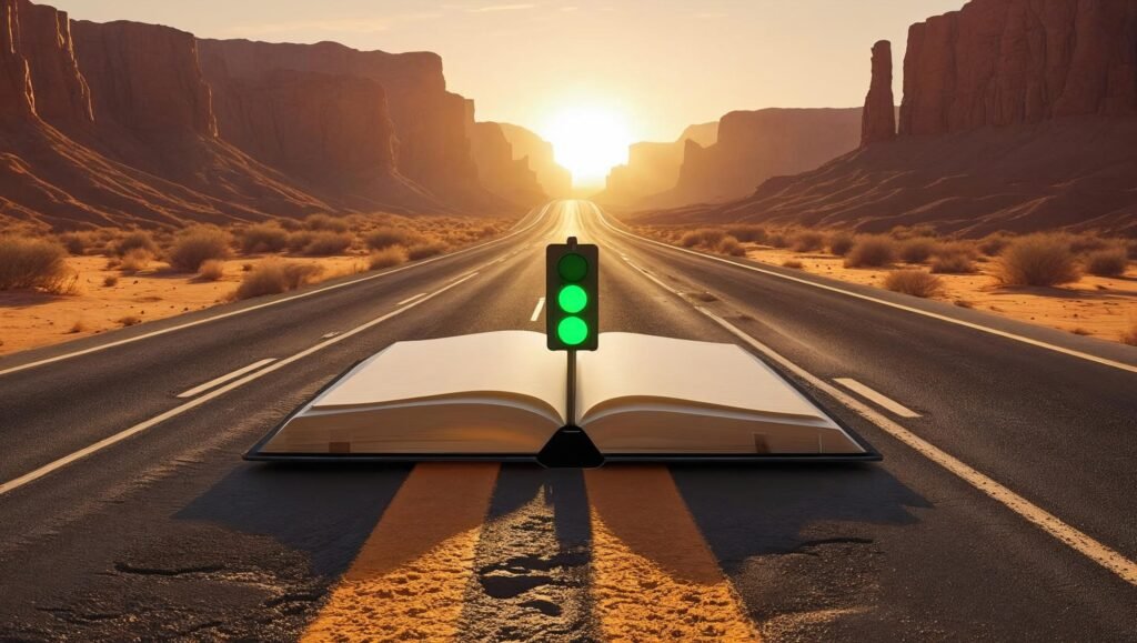 Greenlights by Matthew McConaughey featured image with highway and sunrise
