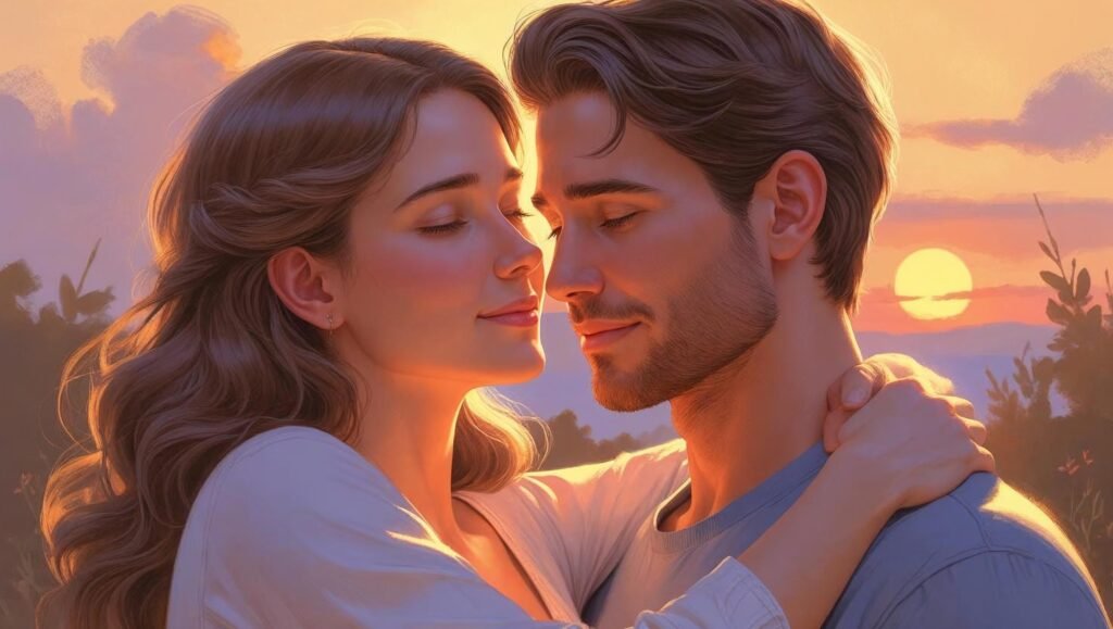 Emotional embrace scene inspired by It Starts With Us by Colleen Hoover