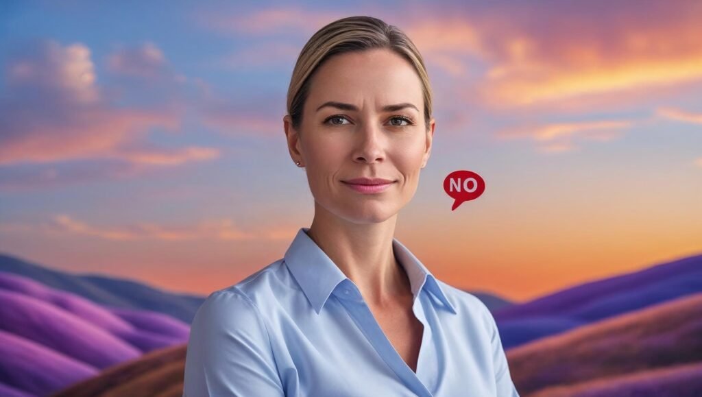 Confident person practicing the art of saying no with empowerment