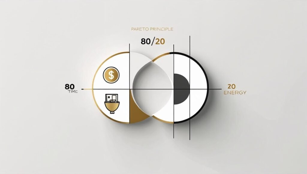 Illustration of The 80/20 Principle concept with modern visual elements