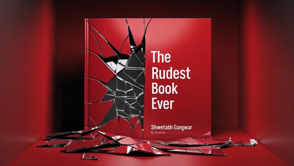 The Rudest Book Ever cover art with bold red background and shattered glass
