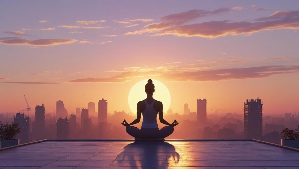 Person meditating during sunrise symbolizing The Miracle Morning power