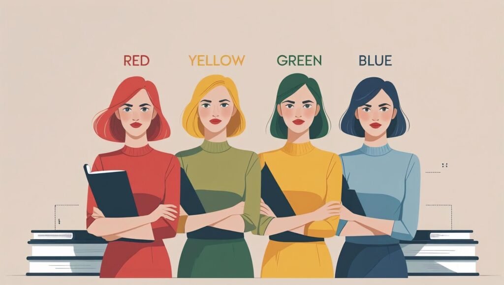 Personality colors in Surrounded by Idiots by Thomas Erikson
