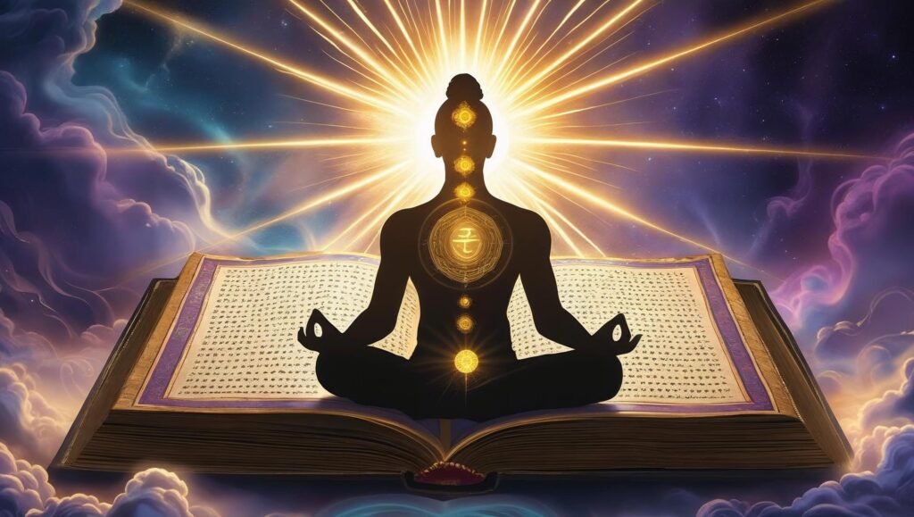 Mystical light rising from book symbolizing the Magic of Faith by Joseph Murphy