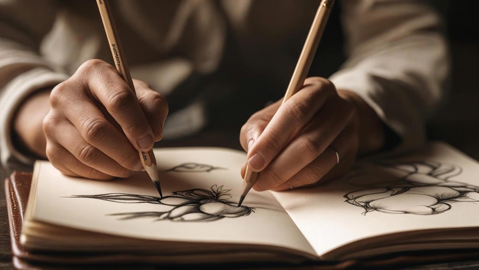 Hands writing with focus, illustrating the core of The Practicing Mind.