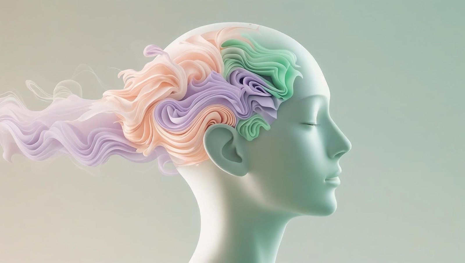 Human head with thoughts fading into light symbolizing mental liberation from The Greatest Secret