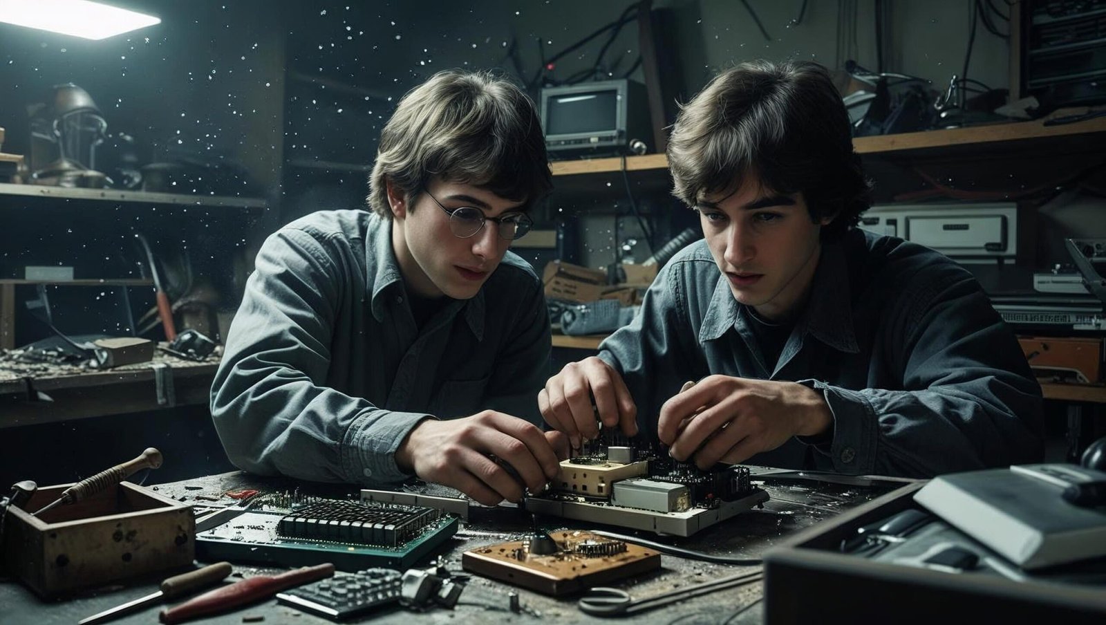 Steve Jobs by Walter Isaacson garage scene with Wozniak
