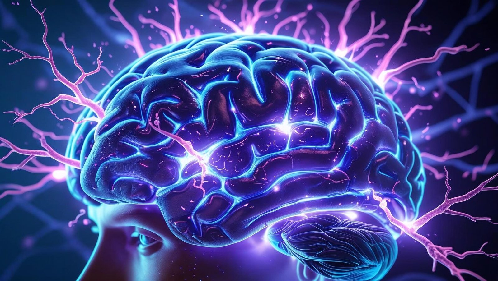 Glowing brain with neural sparks inspired by You Are the Placebo