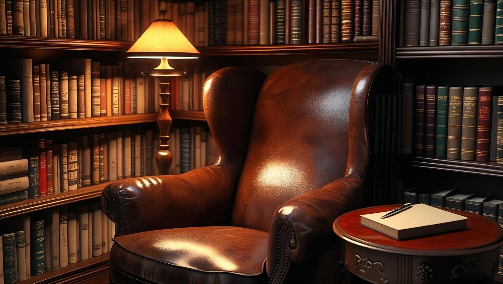 personal book reading space with self-help and growth books