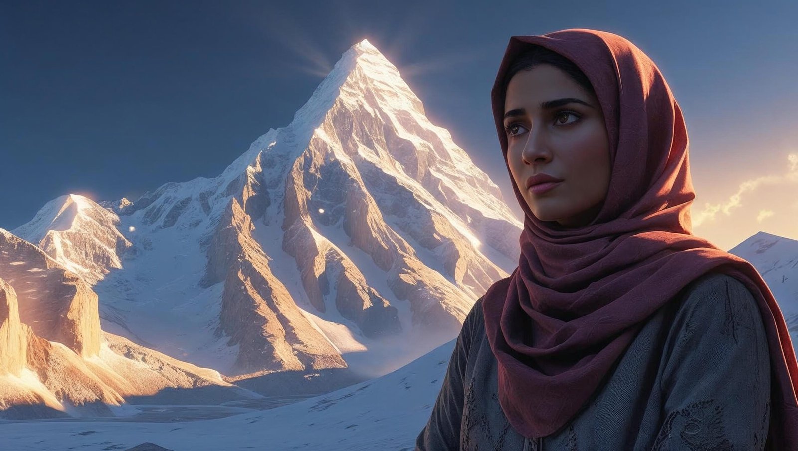 Woman standing before a tall mountain at sunrise, representing emotional barriers from The Mountain Is You by Brianna Wiest