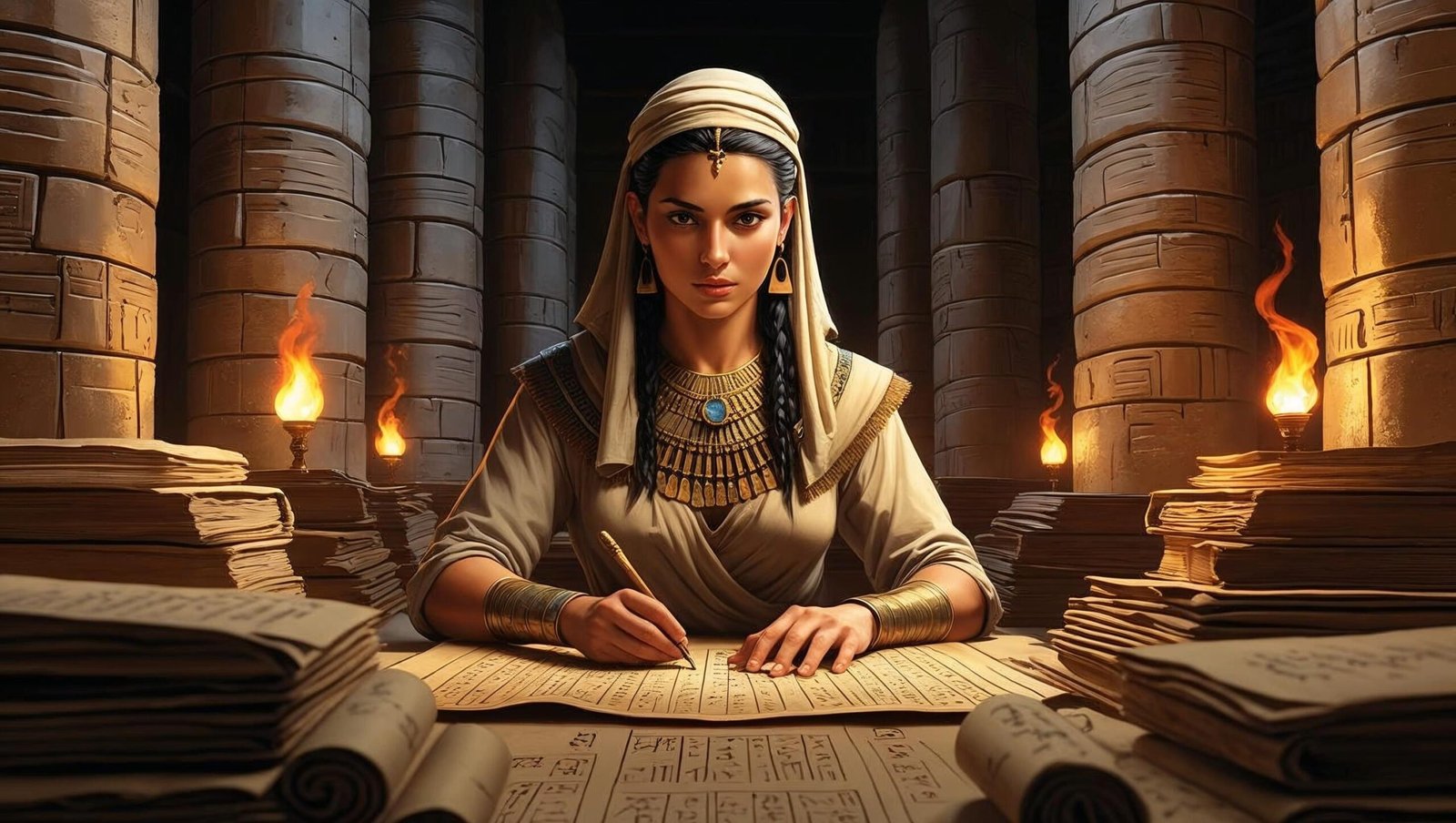 Babylonian scribe writing teachings from The Richest Man in Babylon