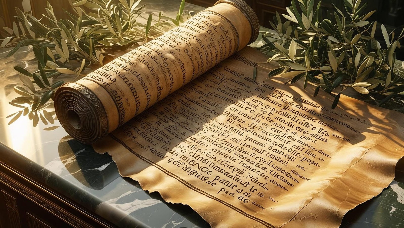 Meditations by Marcus Aurelius ancient scroll with Stoic reflections