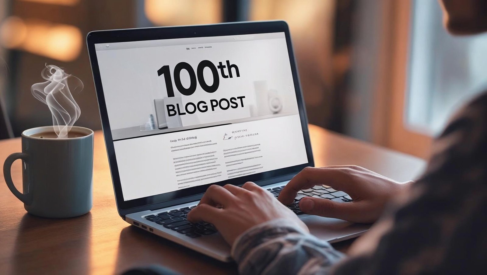 100th blog post milestone writing in progress