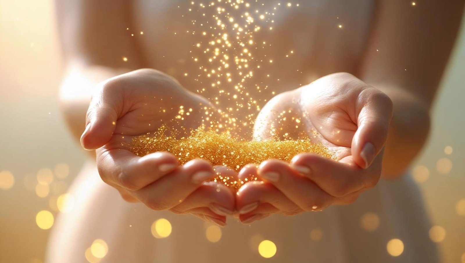 Hands releasing glowing particles symbolizing emotional freedom in The Greatest Secret