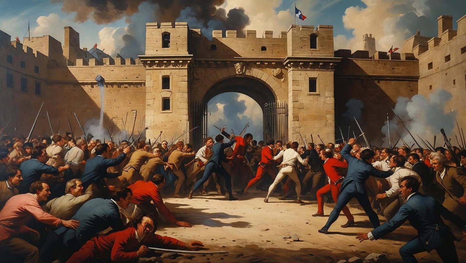 Storming of the Bastille scene from A Tale of Two Cities Book Review depicting French Revolution.