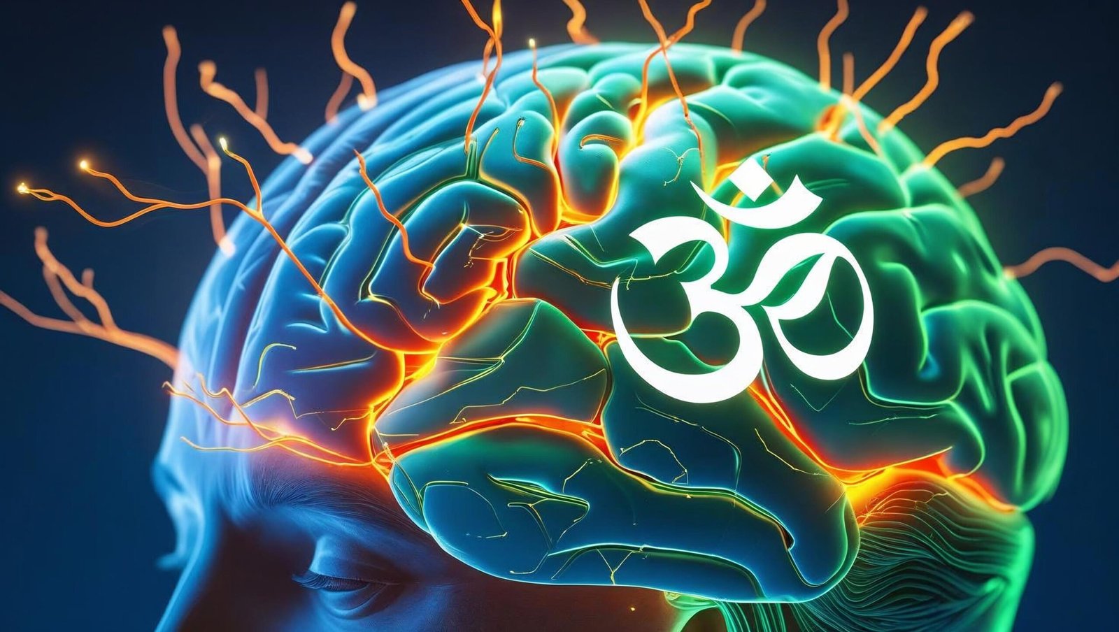 Glowing brain showing new neural pathways representing neuroplasticity in Breaking the Habit of Being Yourself.
