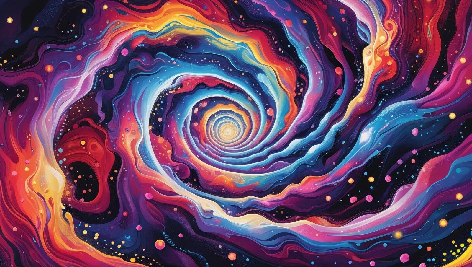 Quantum field visualization with particles and waves reflecting Becoming Supernatural themes.
