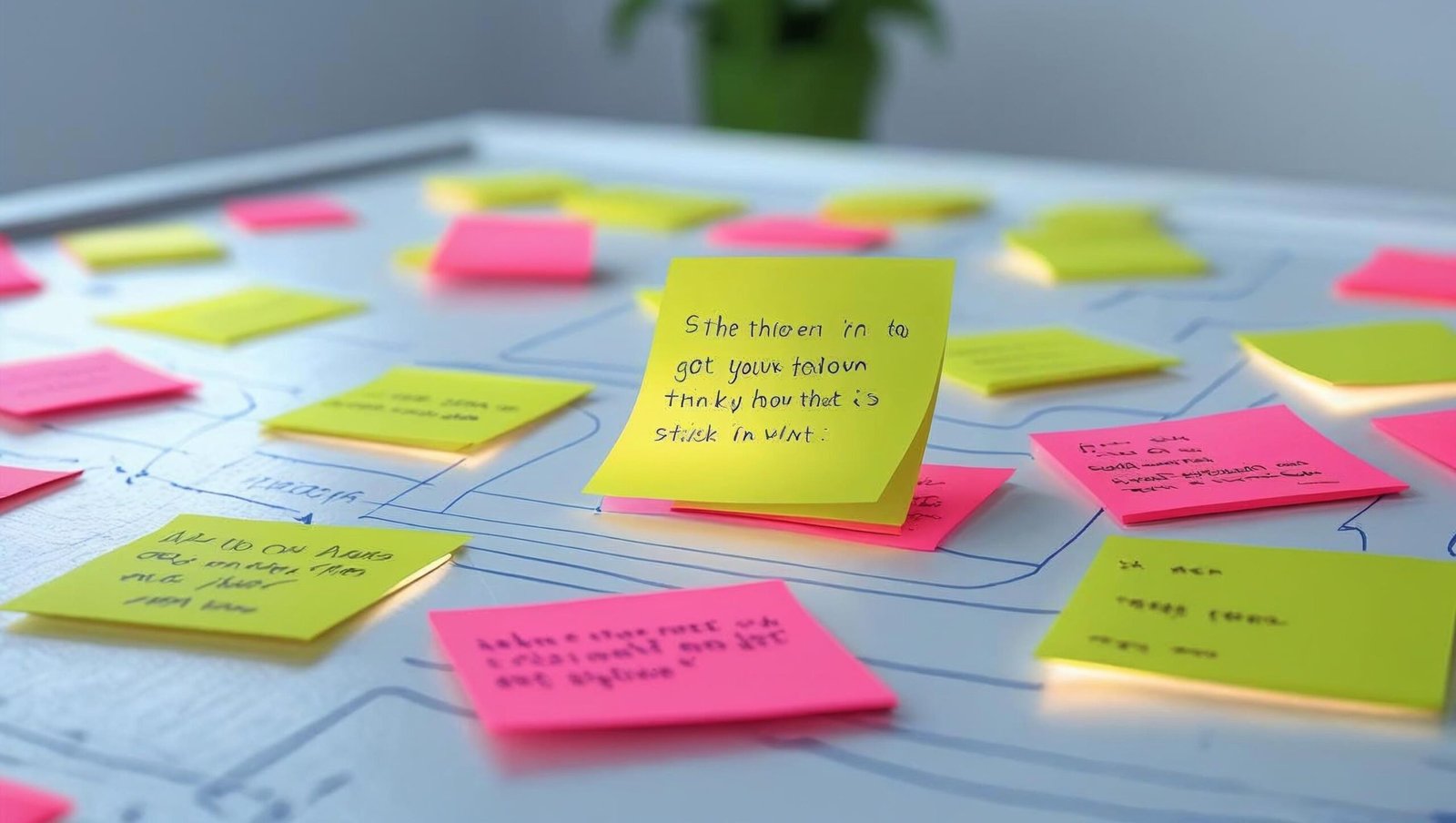“Sticky messages concept in The Tipping Point illustrated through vivid notes.”