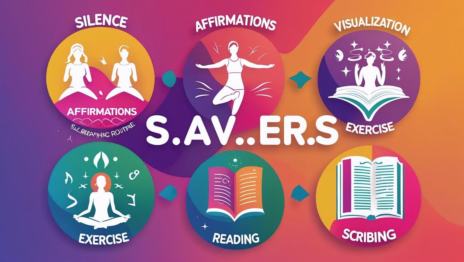 Infographic of S.A.V.E.R.S. routine from The Miracle Morning