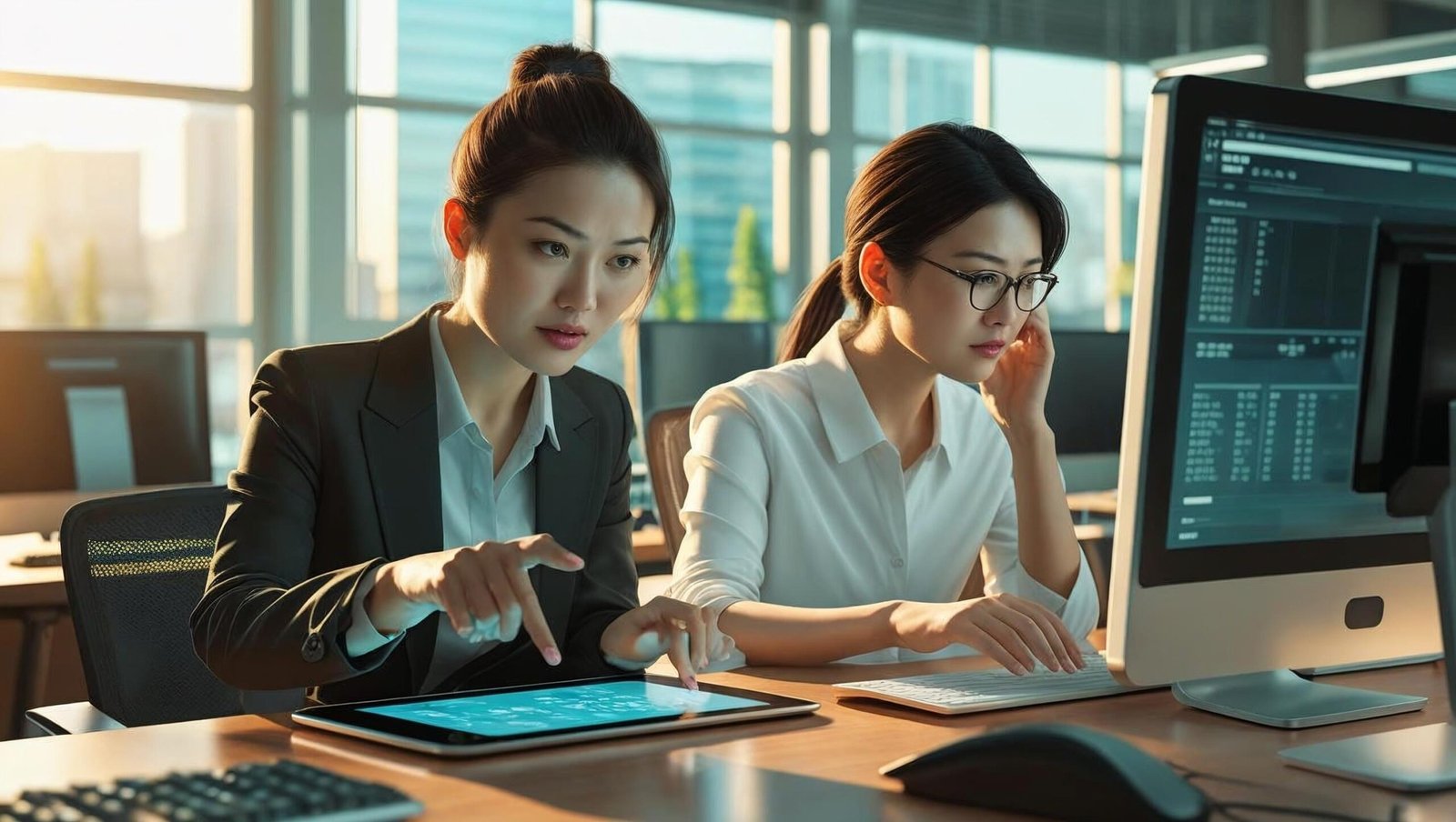 Fast vs slow decision-making from Thinking Fast and Slow shown in workplace scene