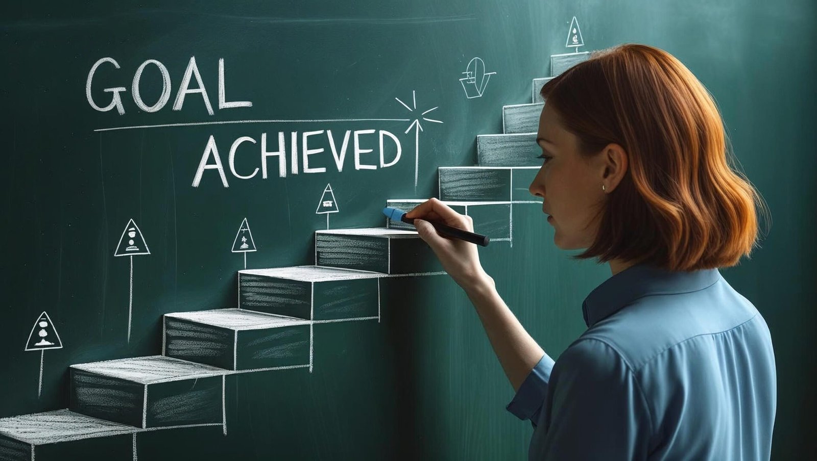Brian Tracy Goals visualized as a success staircase
