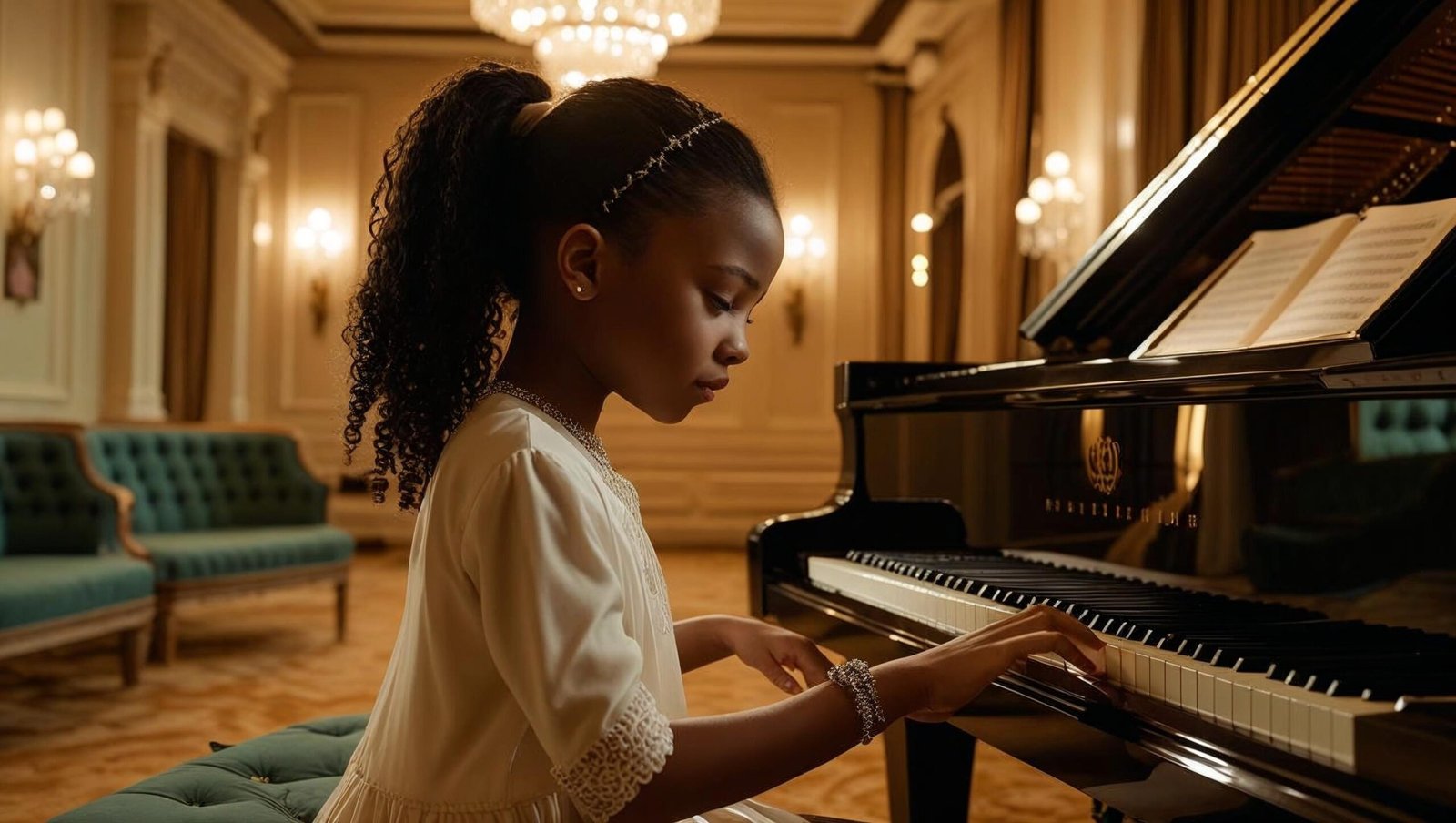 Sofia playing piano in A Gentleman in Moscow by Amor Towles