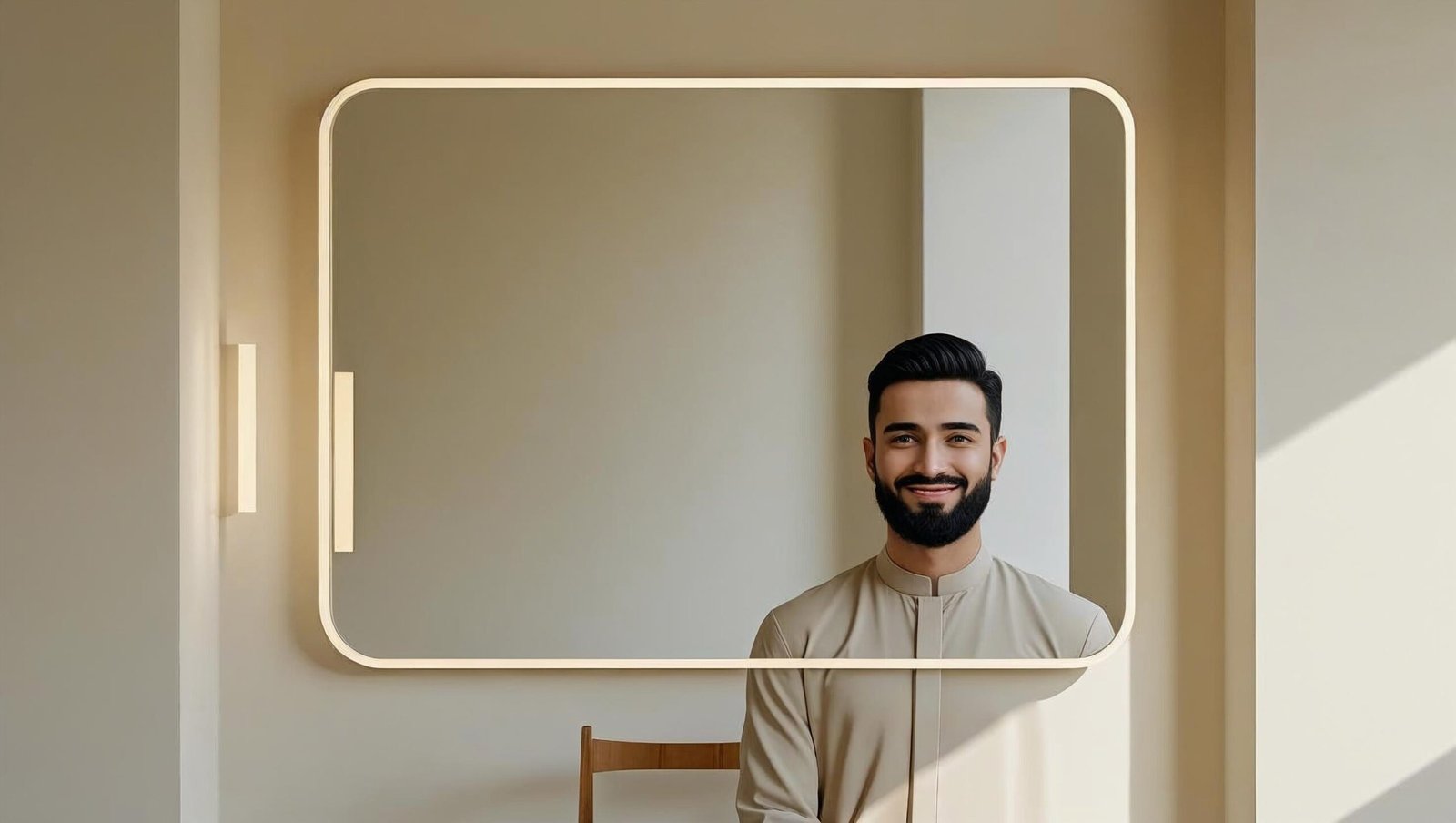 Mirror reflection image conveying self-realization from Believe in Yourself by Joseph Murphy