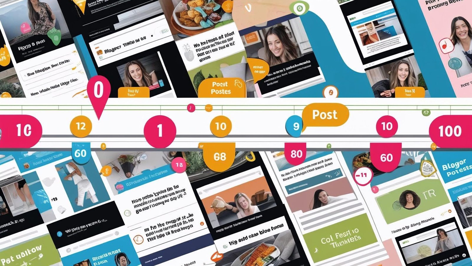 100th blog post milestone visual timeline of progress