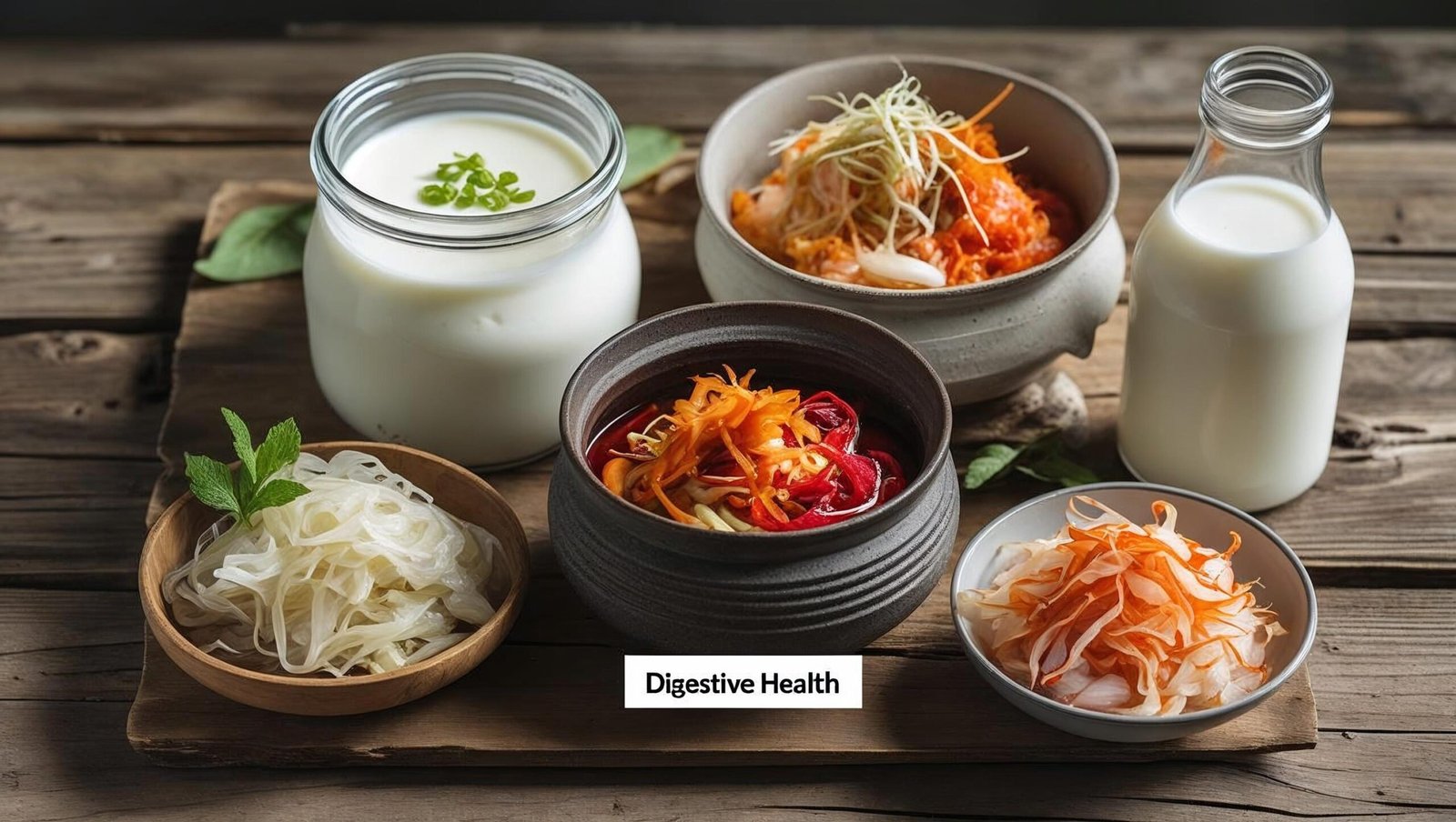 Probiotic foods that support a healthy gut and mind.