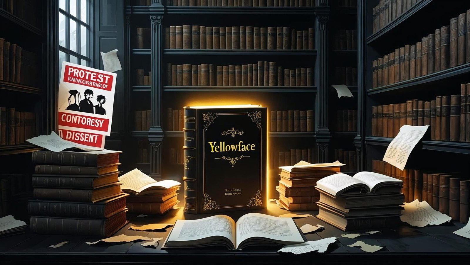 Controversial book in publishing house – Yellowface symbolism
