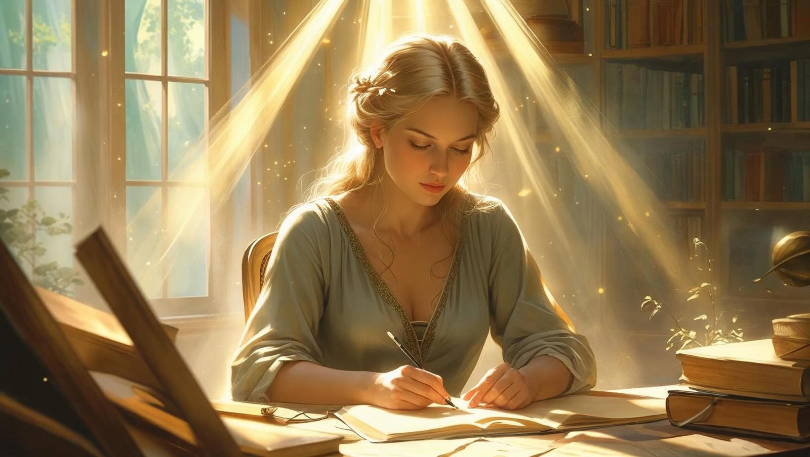 Writer receiving inspiration, invoking the Muse from The War of Art