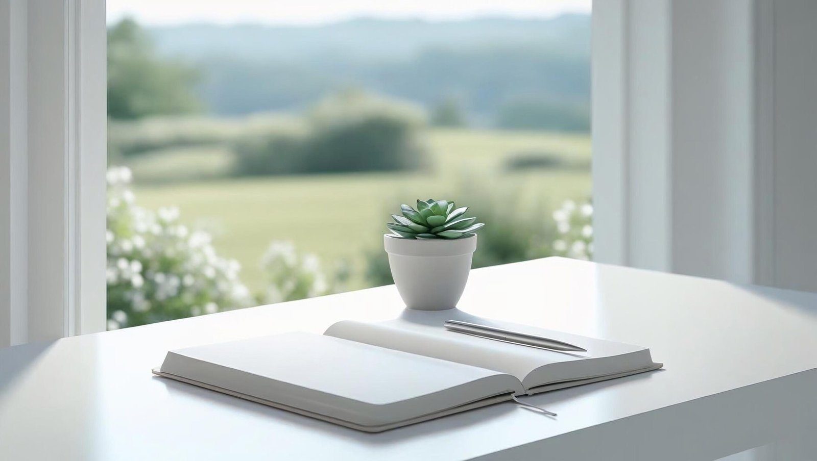 Minimalist workspace representing focus and mental clarity