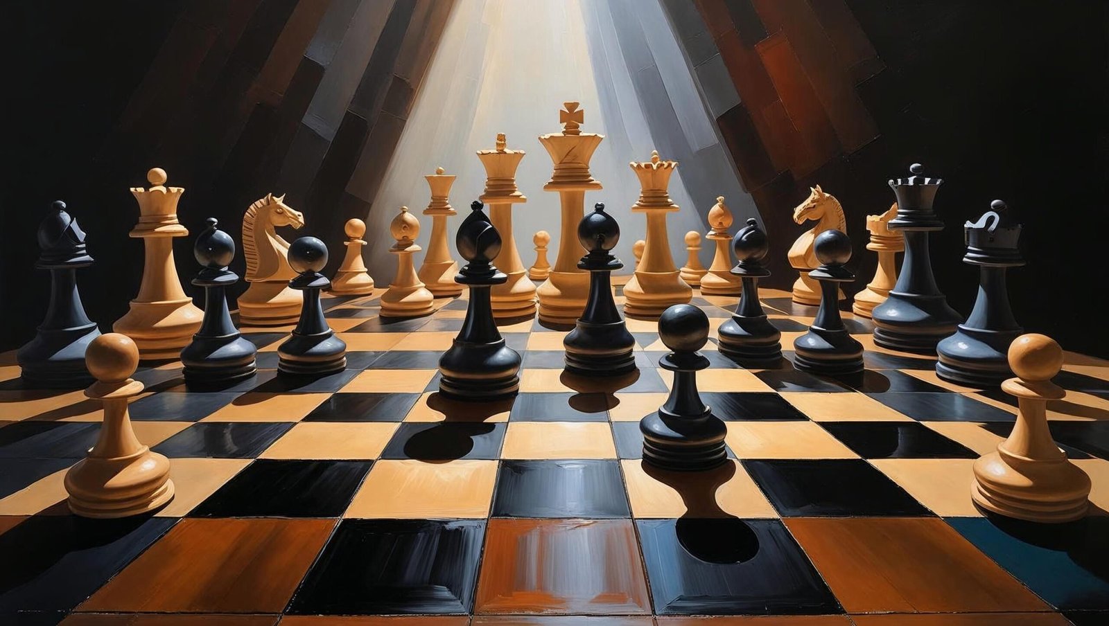 Chess game representing strategic principles of The Art of War