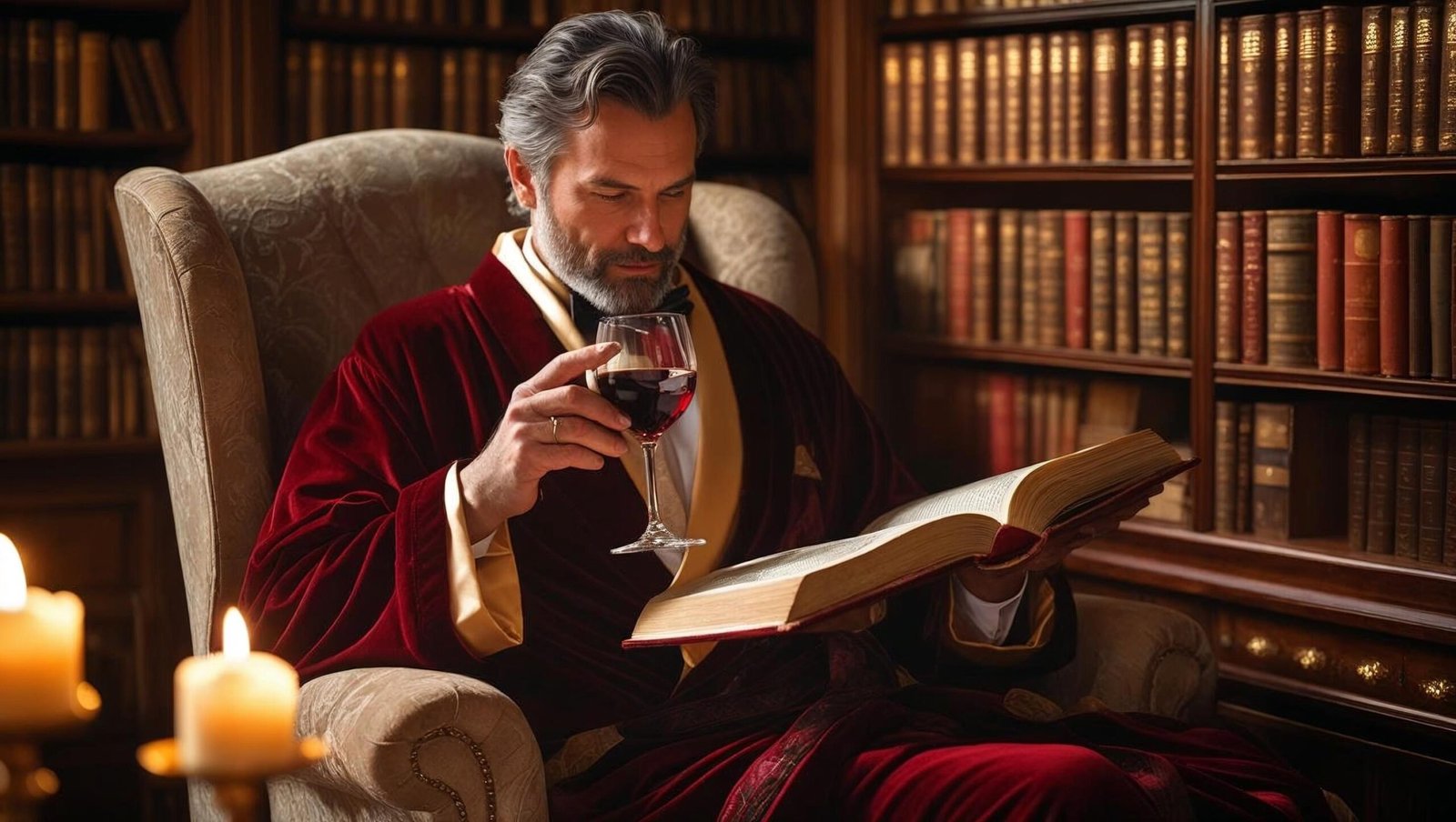 Count Rostov reading in A Gentleman in Moscow by Amor Towles