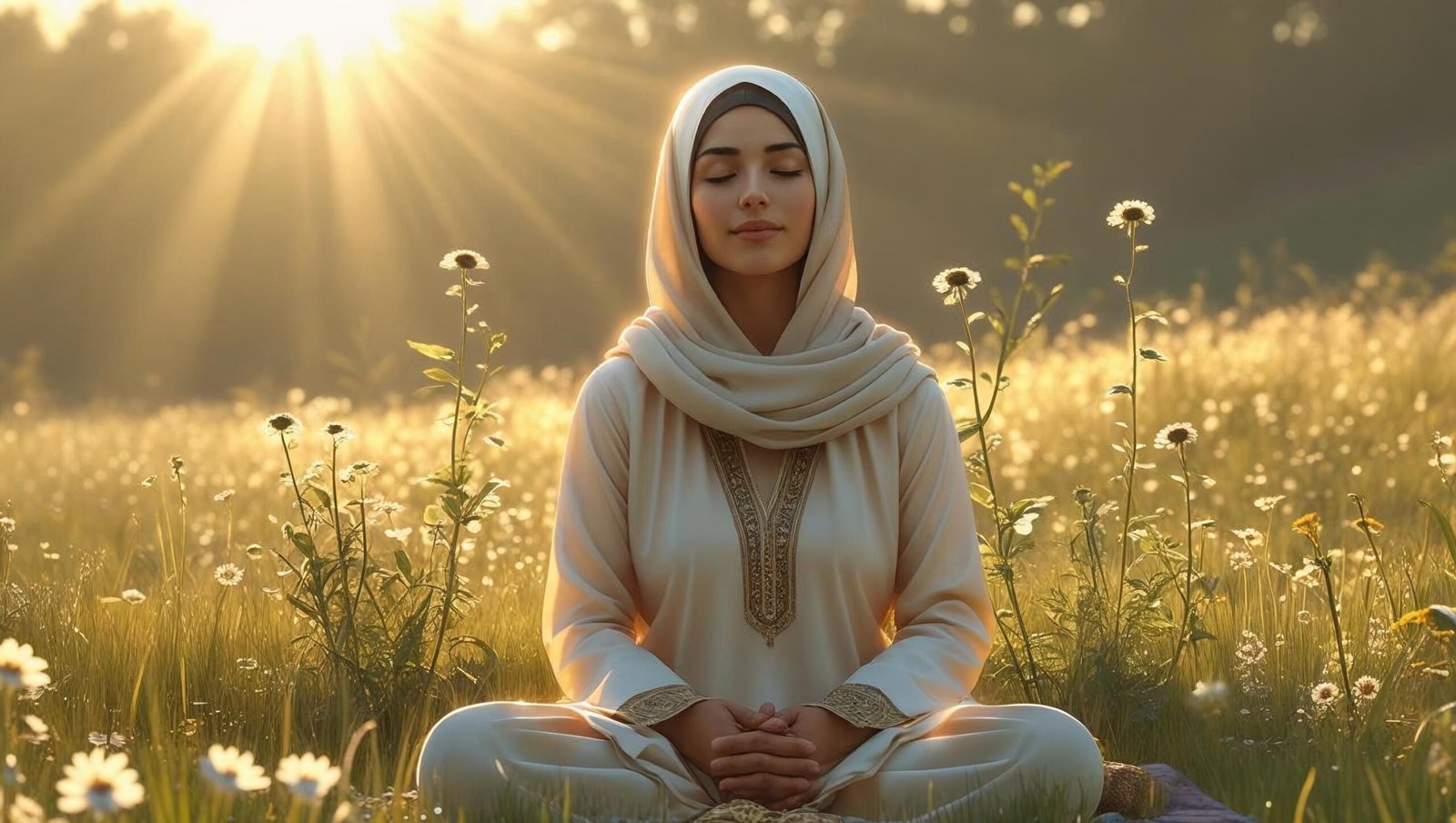 Person meditating peacefully in nature at sunrise symbolizing mindfulness in The Greatest Secret