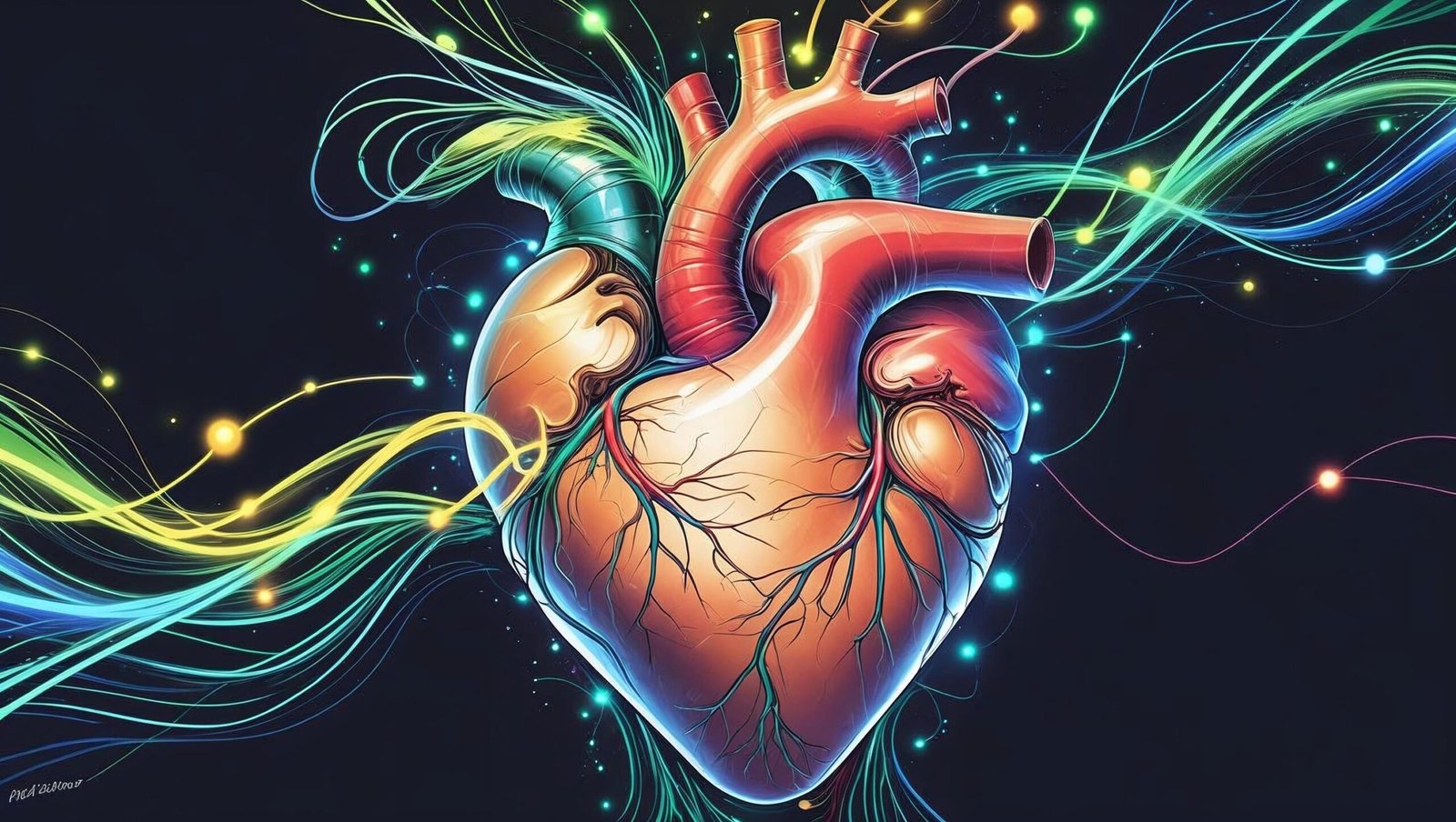 Heart and brain connected by energy waves representing coherence in Breaking the Habit of Being Yourself.