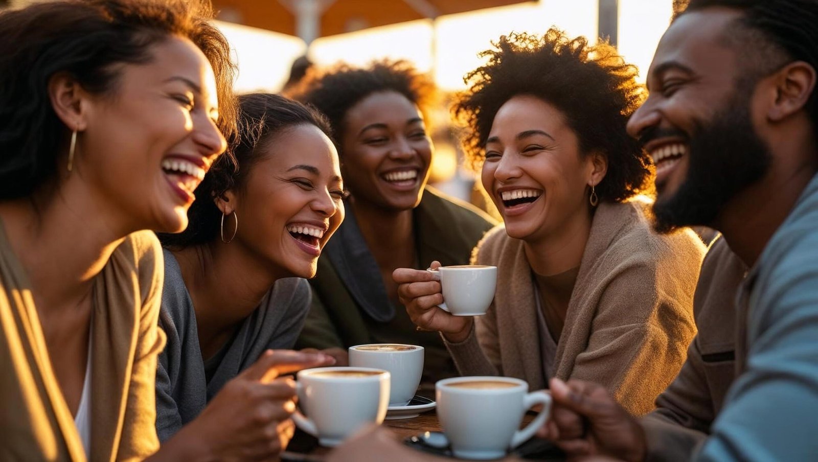 Group of friends sharing laughter, representing meaningful connections.