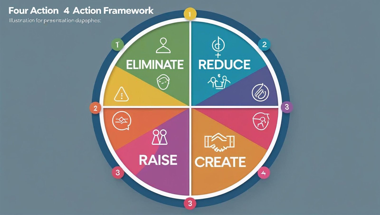 Blue Ocean Strategy Four Actions Framework infographic