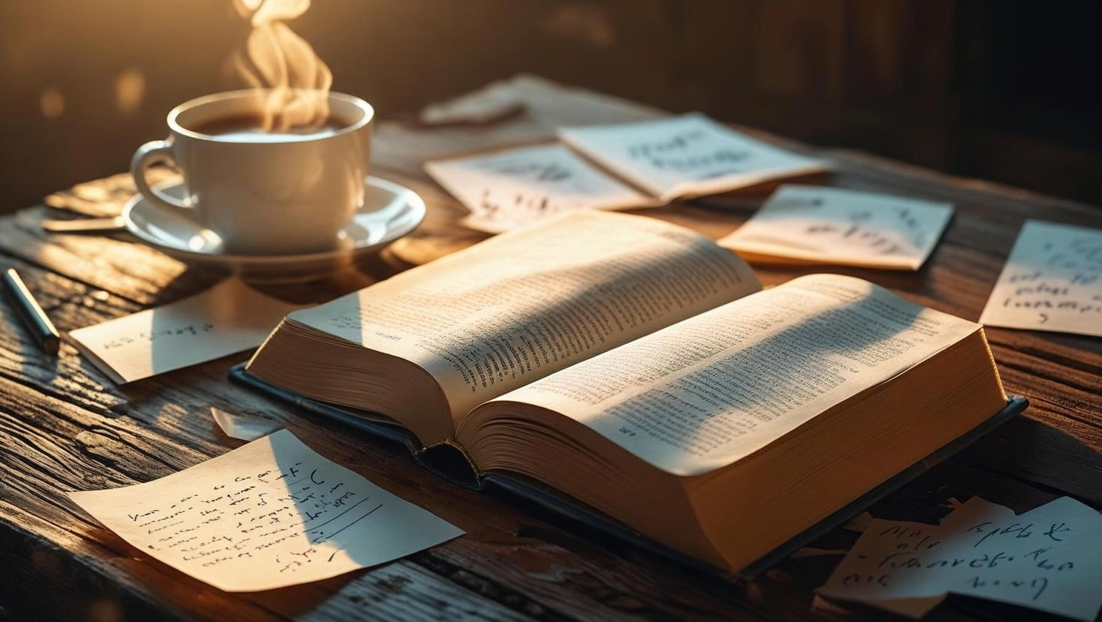 Open book with coffee and notes symbolizing reflection on It Starts With Us