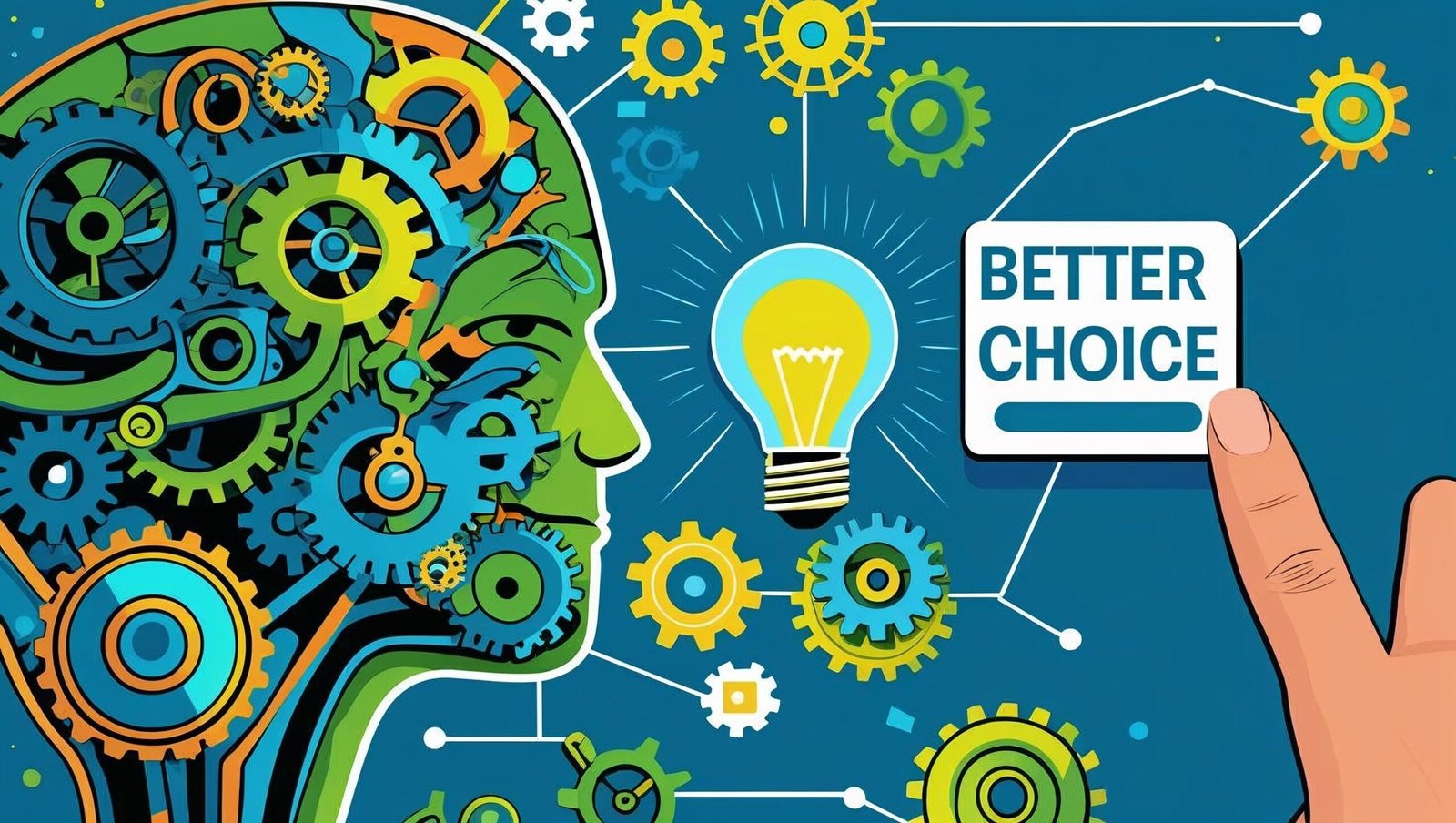 Brain and decision mechanisms symbolizing the nudge effect