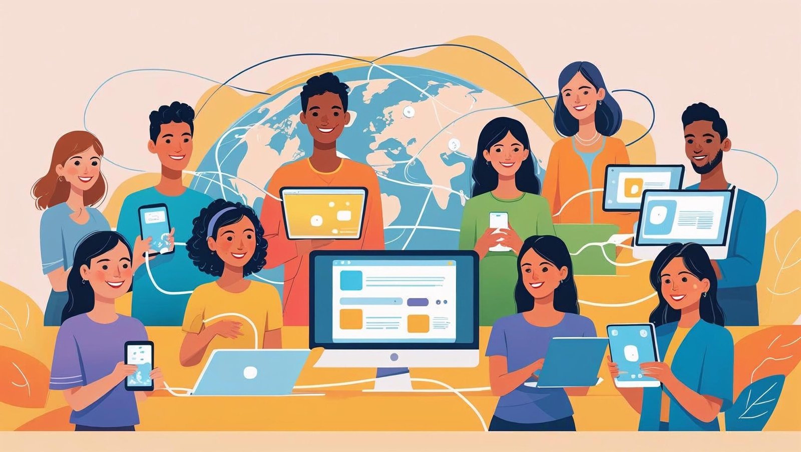 Global users using different devices for connection