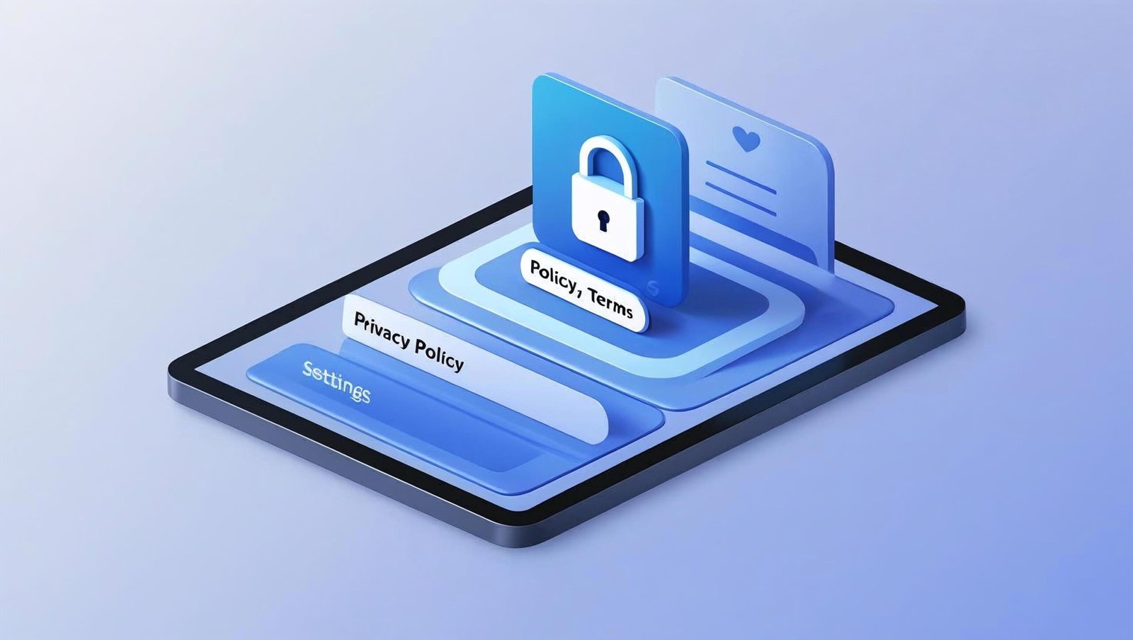 Privacy Policy displayed on a tablet interface