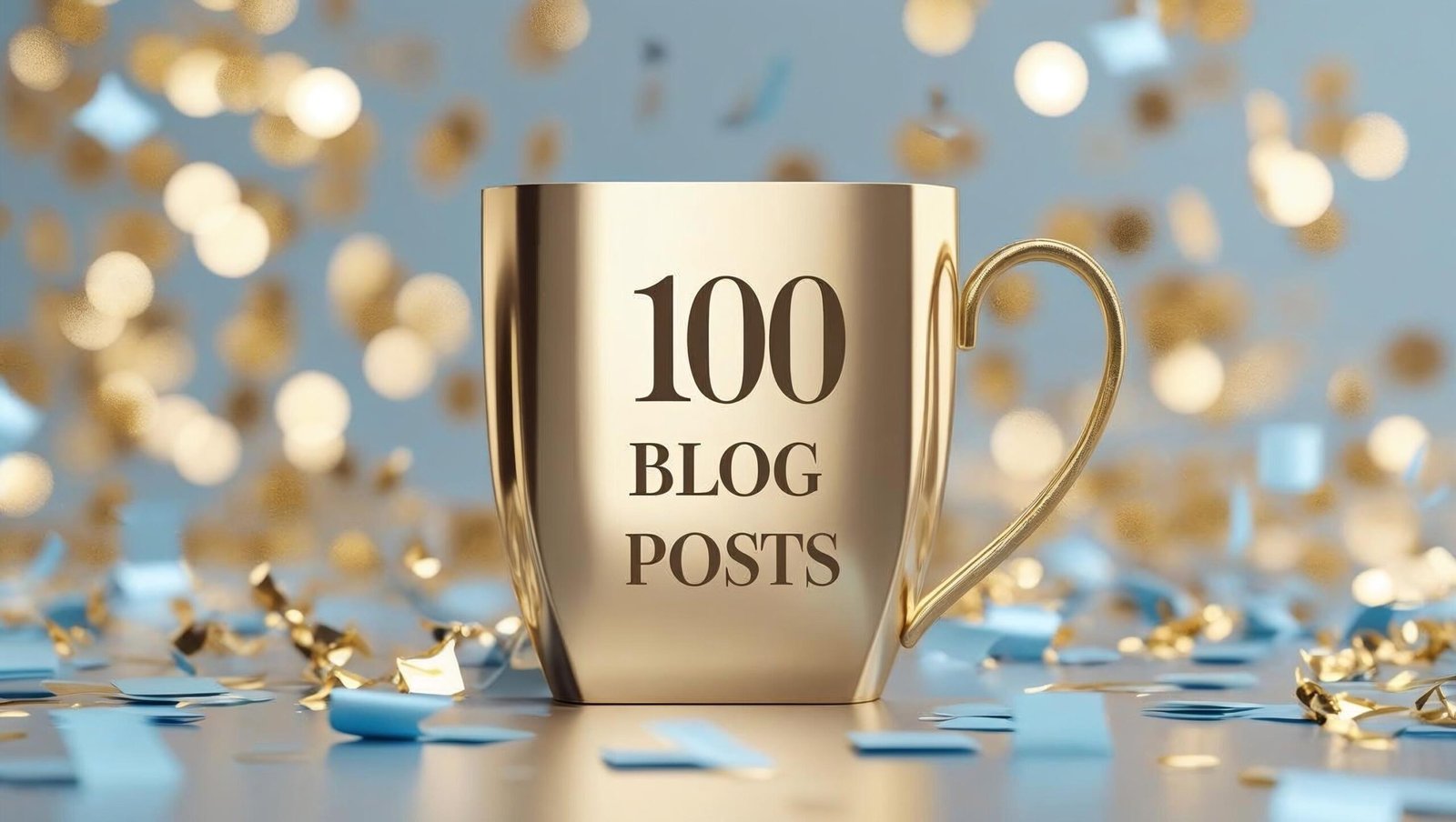 100th blog post milestone digital blogging award trophy