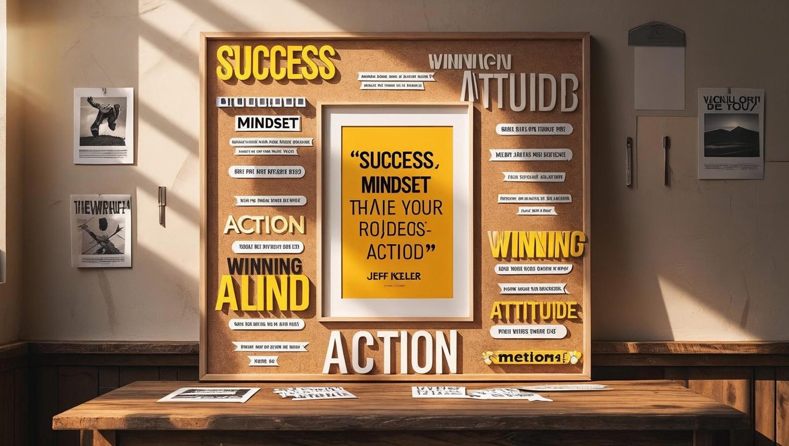 Motivational board inspired by Winning Attitude by Jeff Keller