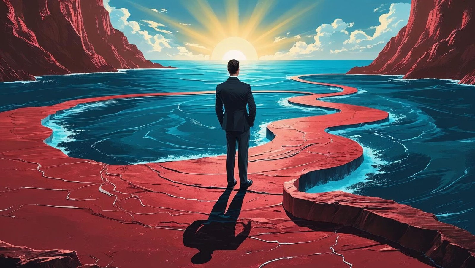 Transition from red ocean to blue ocean in business metaphor