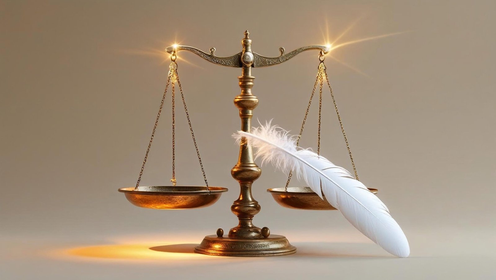 “The tipping point visualized as a feather triggering a dramatic balance shift.”