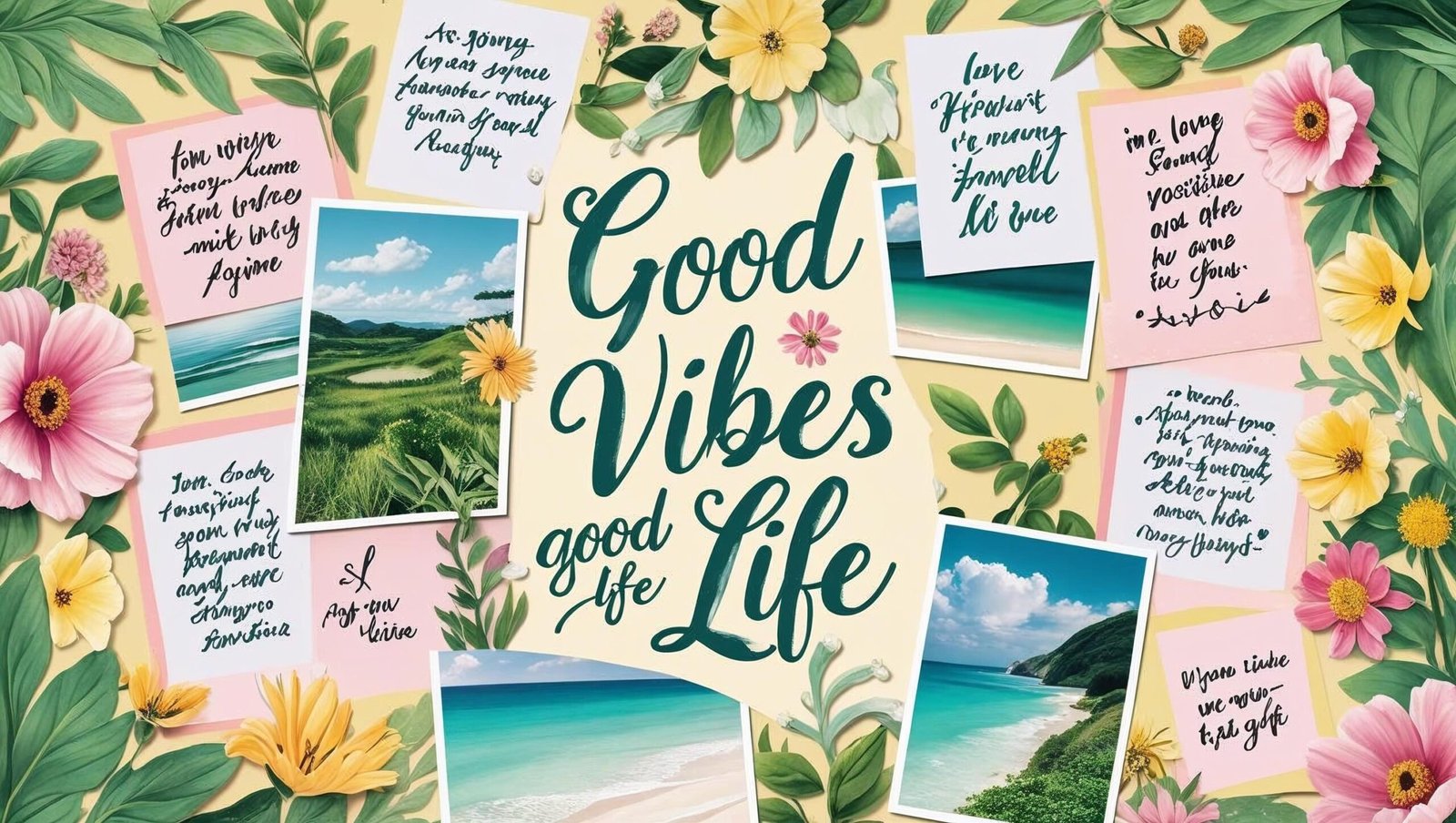 Vision board inspired by Good Vibes Good Life