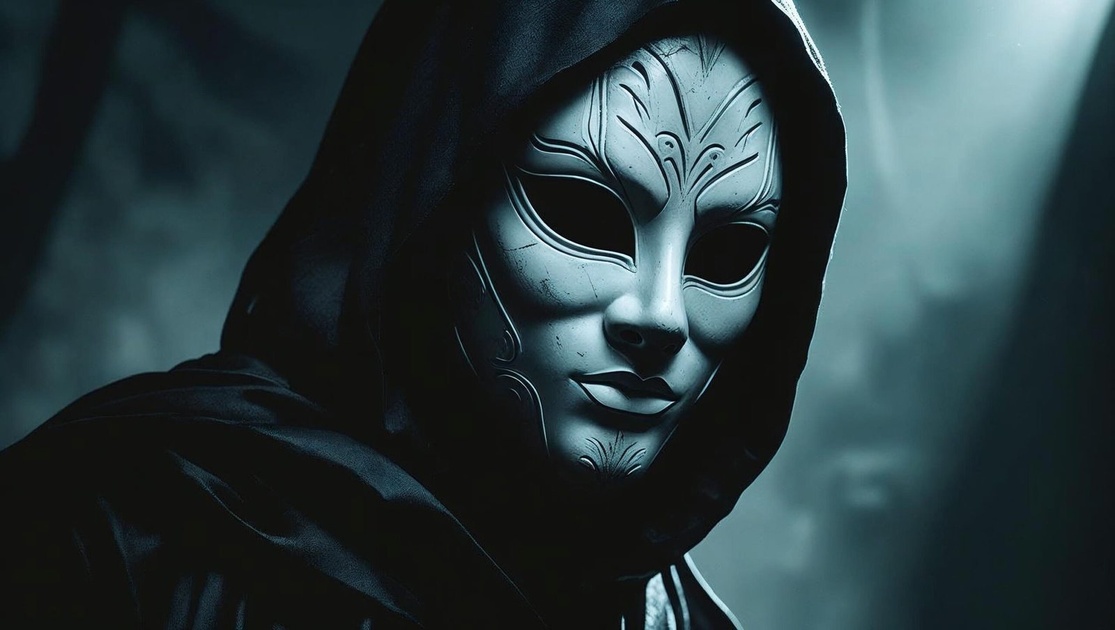 Masked figure representing manipulation