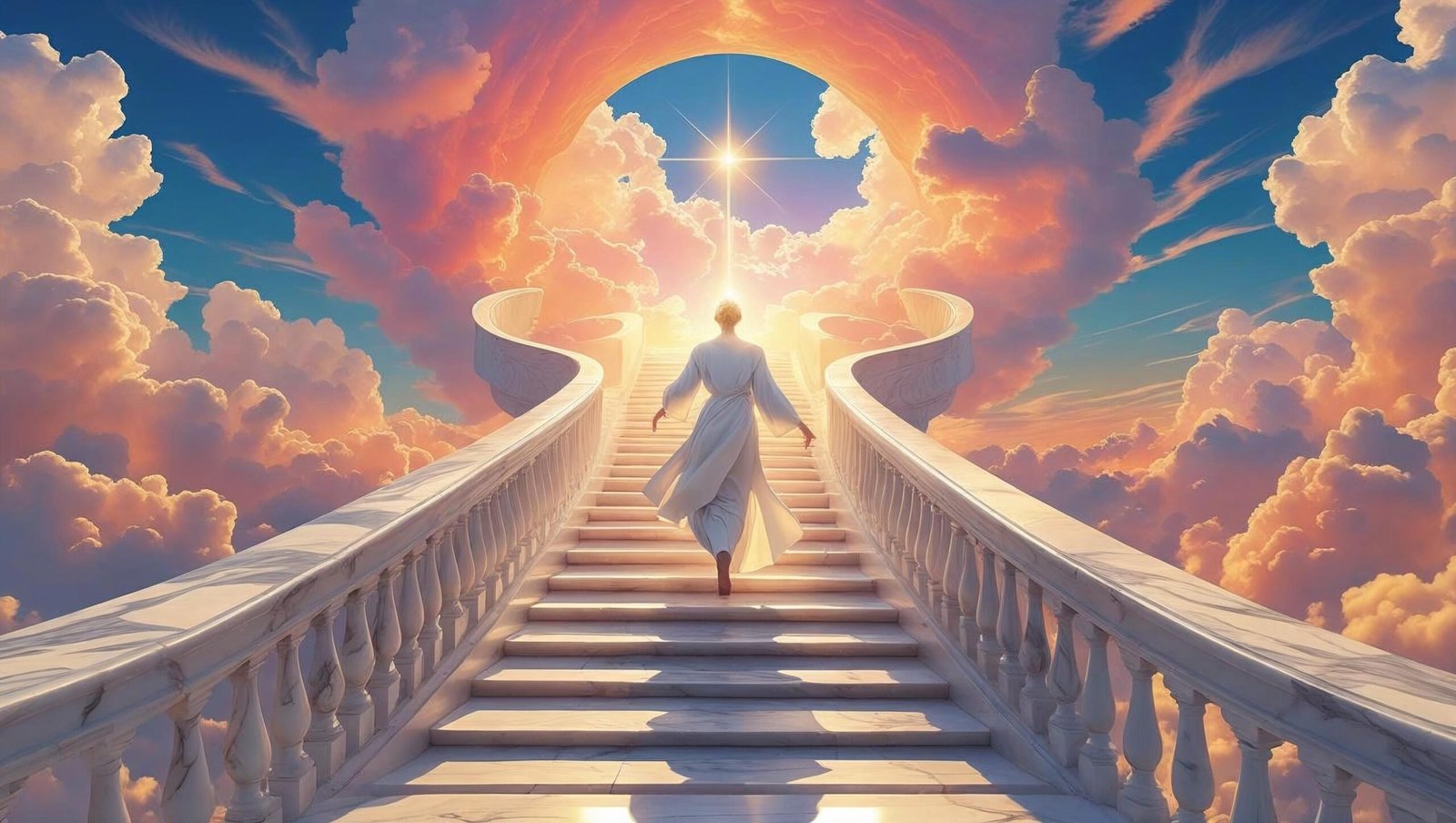 Staircase to success visual reflecting the message of Believe in Yourself by Joseph Murphy